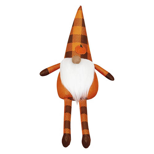 16" Fall Mini Gnome, Pumpkin Buffalo Check