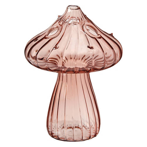 Novelty Glass Bud Vase, Mushroom Purple