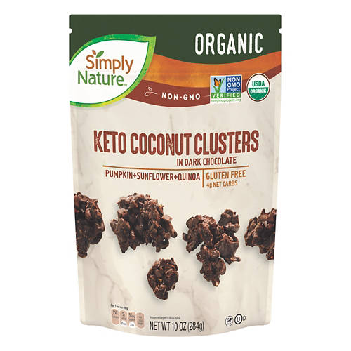 Organic  Keto Dark Chocolate Coconut Clusters, 10 oz