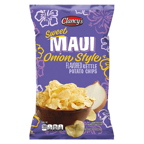 Sweet Maui Onion Flavored Kettle Potato Chips, 8 oz Product Image Front shot 01