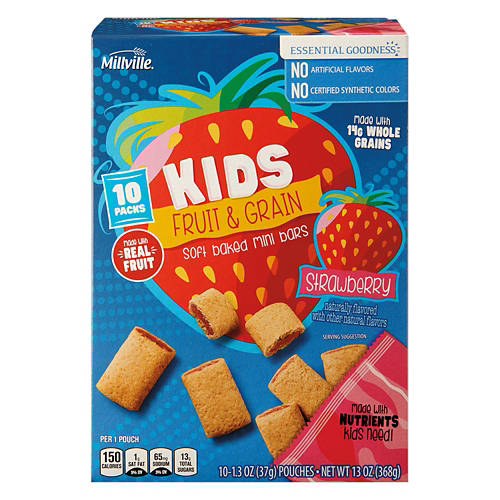Kids Fruit and Grain Strawberry Mini Bars, 10 count Product Image Front shot 01
