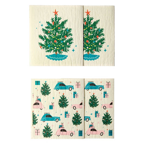 Swedish Dish Cloths - Trees & Cars