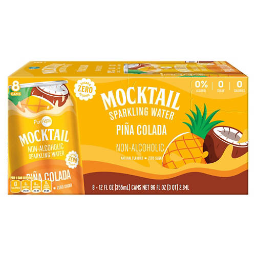 Sugar Free Pina Colada Mocktail Sparkling Water - 8 pack, 12 fl oz can Product Image Front shot 01