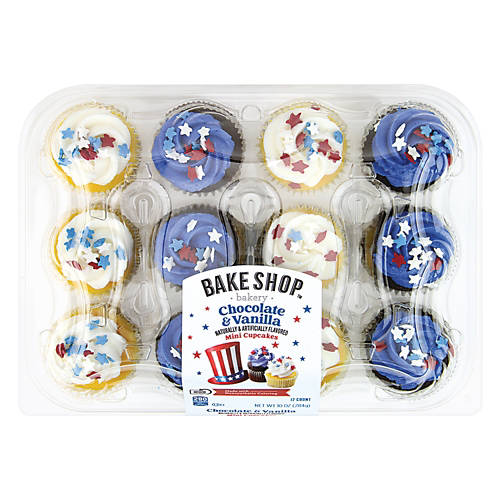 Chocolate & Vanilla Flavored Mini Cupcakes, 12 count Product Image Front shot 01