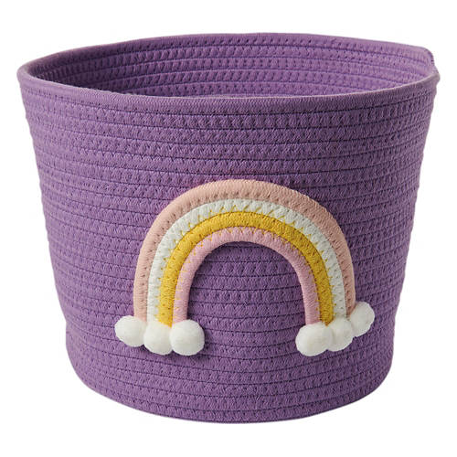 Childrens Decorative Rope Basket, Rainbow