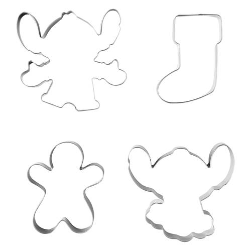 4 Piece Holiday Stitch Shaped Cookie Cutter