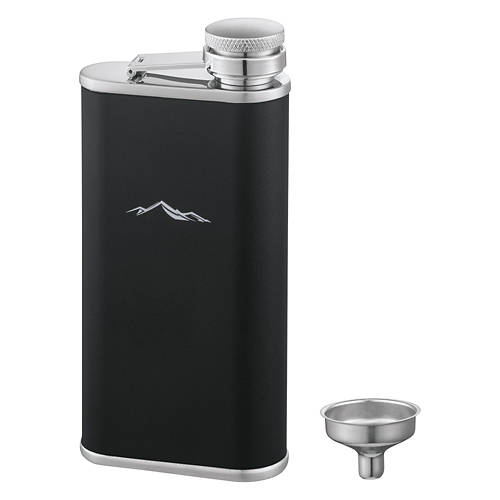 Stainless Steel Flask & Funnel Set, Black