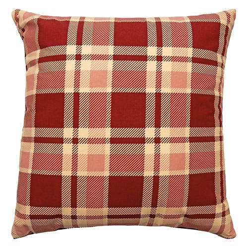 18” x 18” Red Plaid Harvest Decor Pillow