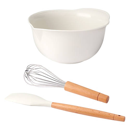 Mixing Bowl & Utensil Set - Pastel Beige