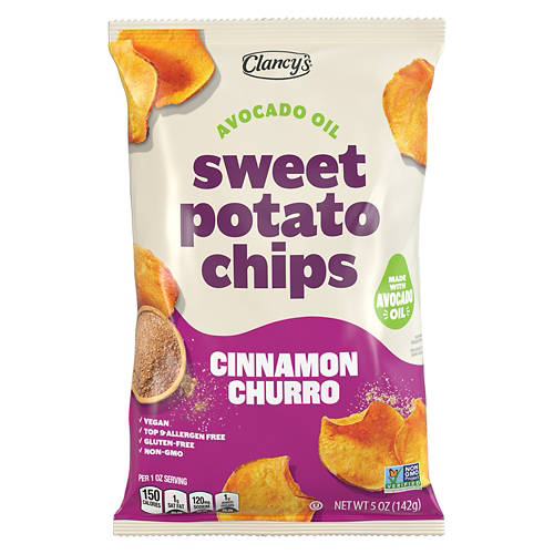 Sweet Potato Chips Avocado Oil Cinnamon Churro, 5 oz Product Image Front shot 01