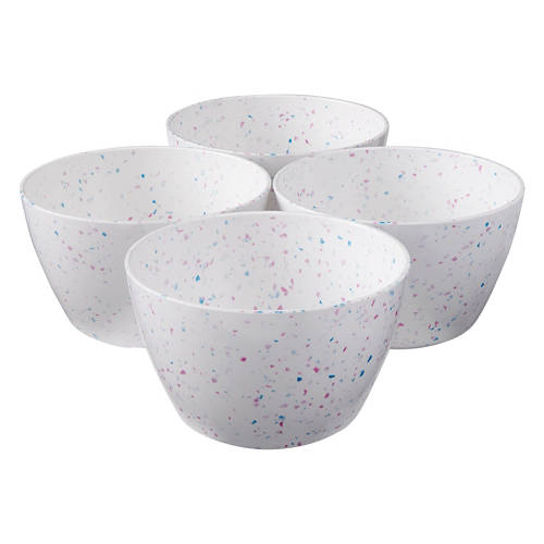 4 Pack Speckled Dinnerware Bowls, White