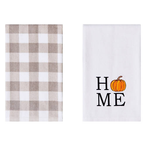 2 Pack Home Plaid Towel Set, 15" x 25"