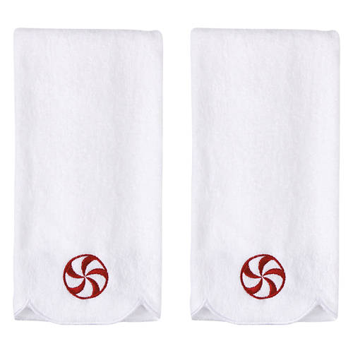 15” x 26” Holiday Hand Towel - 2 Pack, Peppermint