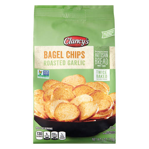 Roasted Garlic Bagel Chips, 6 oz Product Image Front shot 01