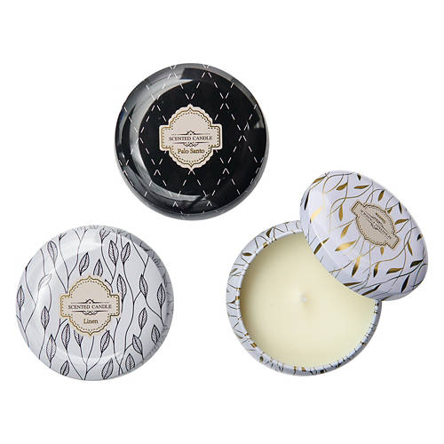 3 Pack Mini Candle Tins Set - Palo Santo, Linen, Sierra