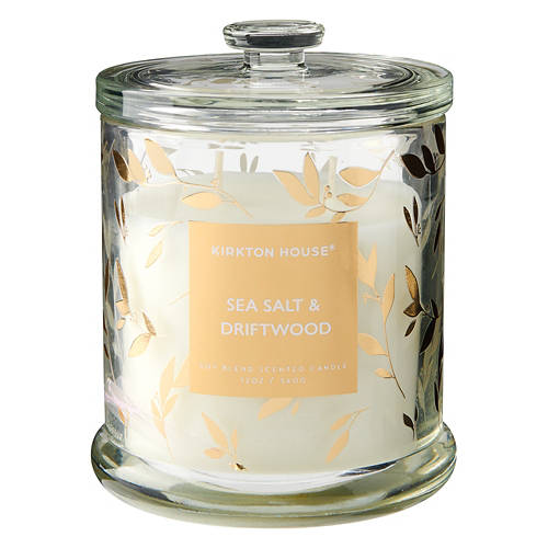 Glass Lid Bathroom Luxury Candle - Sea Salt & Driftwood