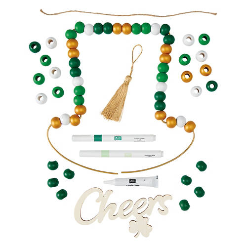 Create Your Own St Patrick's Day Wooden Bead Wreath - Top Hat