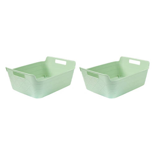 2 Pack Medium Flexible Storage Trays, Mint Green