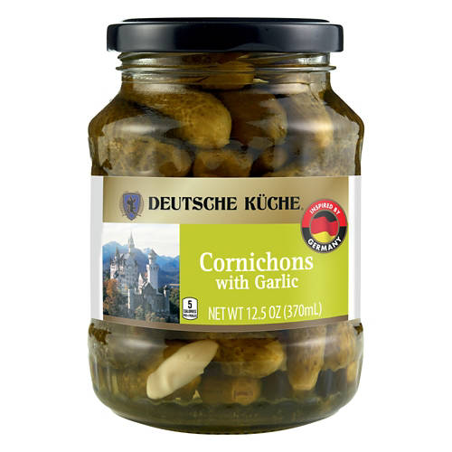 Garlic Cornichons, 12.5 oz