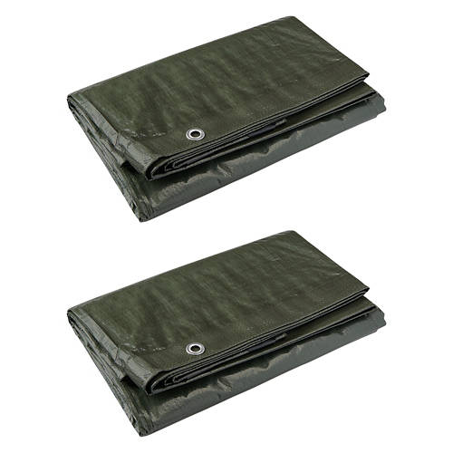 5.8' x 7.8' Medium Duty Tarps -2 Pack, Green