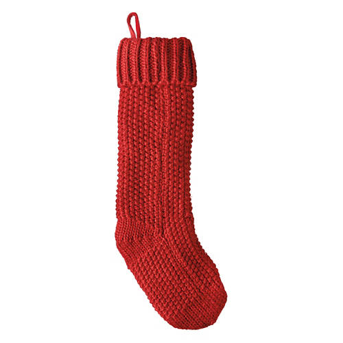 6.3” X 23.5” Knit Holiday Stocking, Red