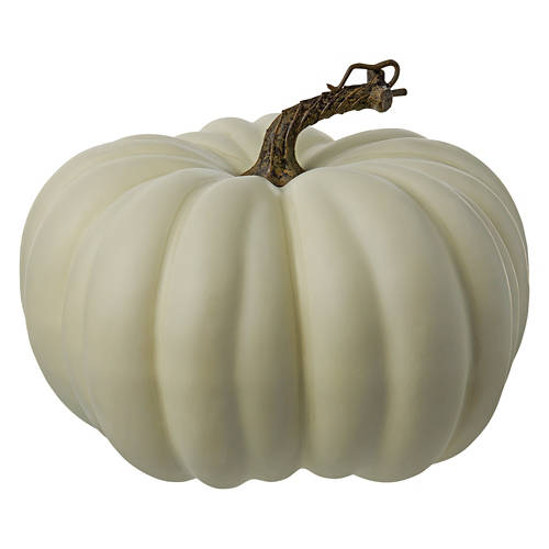 9.8" Antique Ivory Faux Pumpkin