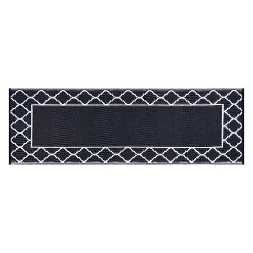 2' x 6' Reversible Indoor/Outdoor Runner - Navy Border Product Image Front shot 01