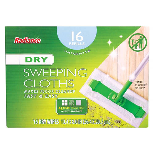 Unscented  Dry Floor Wipes, 16 count