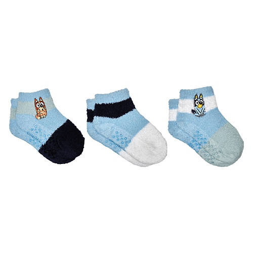 3pk Childrens Character Fuzzy Socks, Bluey Boys, Size 6-8