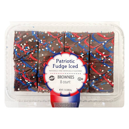 Patriotic Fudge Iced Brownies, 8 count Product Image Front shot 01