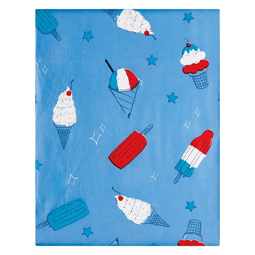 60" x 84" Oblong Vinyl Tablecloth - Ice Cream Product Image Front shot 01