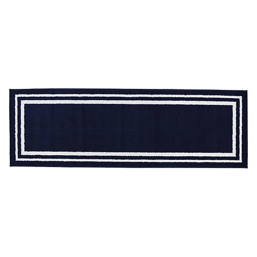 24" x 72" Utility Runner, Navy Double Border