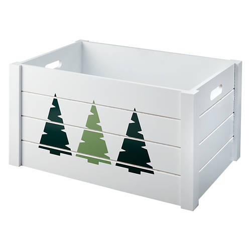 Holiday Winter Farmhouse Crate - White