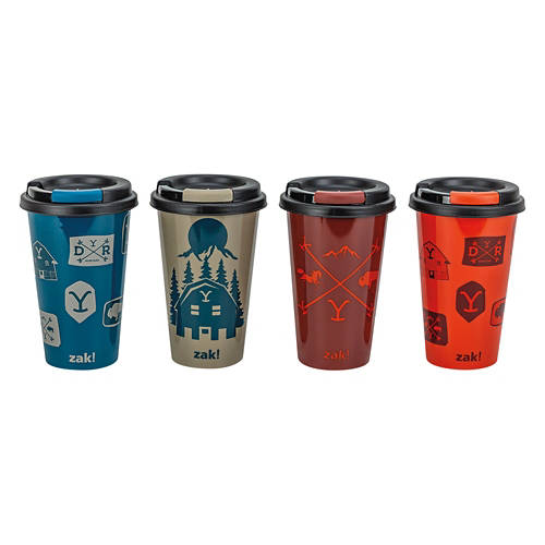 BPA Free 4 Pack Hot Beverage Tumblers, Yellowstone