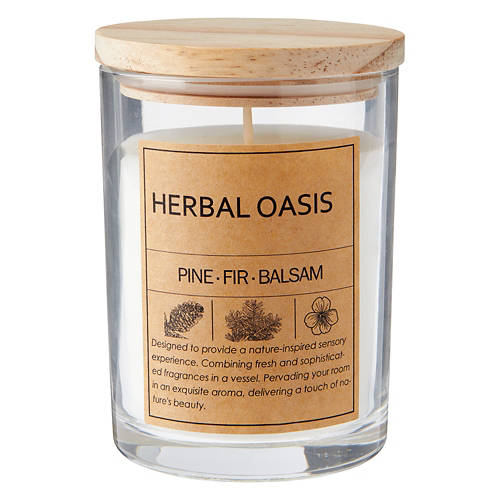 Glass Candle - Herbal Oasis, 8 oz