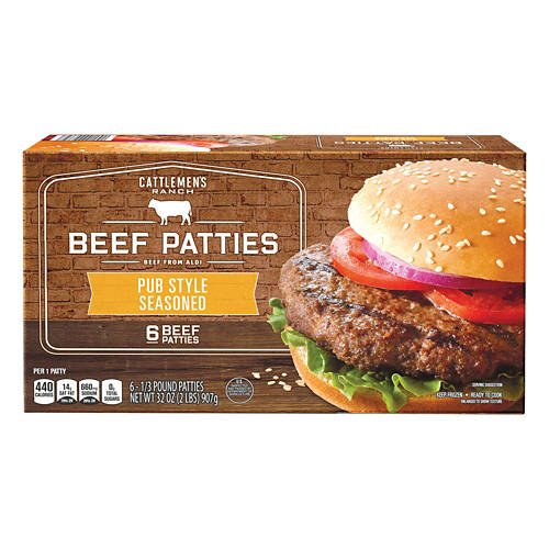 Pub  Style Seasoned Beef Patties, 6 count