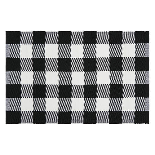 24" X 36" Summer Layering Rug - Buffalo Check, Black