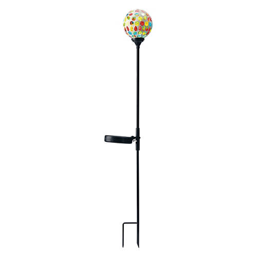 Mosaic Solar Garden Stake, Colorful Flowers