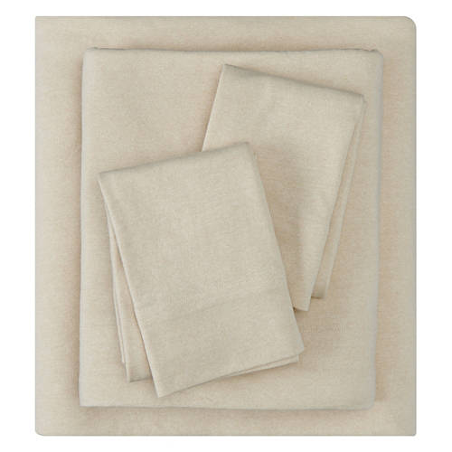 Super Soft Queen Size Jersey Sheet Set, Beige