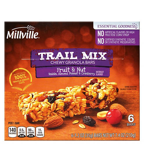 Fruit  and Nut Trail Mix Chewy Granola Bars, 6 count