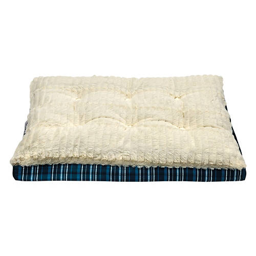 25" x 16" Winter Orthopedic Pet Bed - Blue Plaid