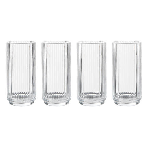 4 Pack Highball Glass Drinkware Set, Clear