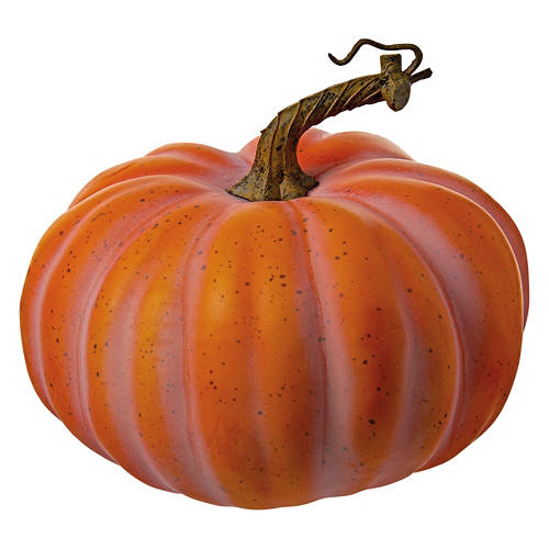 7.5" Orange Washed Faux Pumpkin