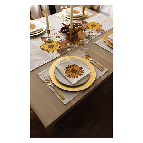 6 Pack Napkin Set - Sunflower, 17” x 17”