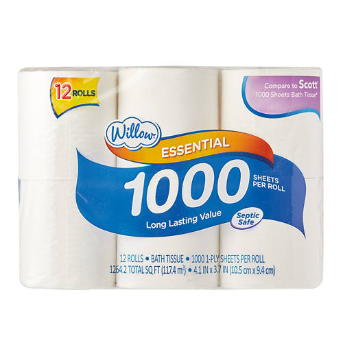 1000 Sheet Bath Tissue, 12 count