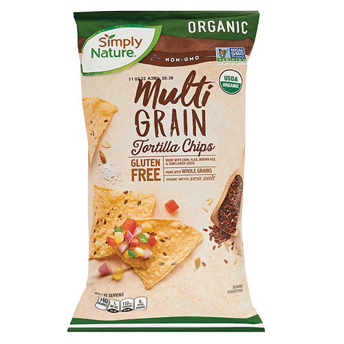 Organic  Multigrain Tortilla Chips, 8.25 oz Product Image Front shot 01