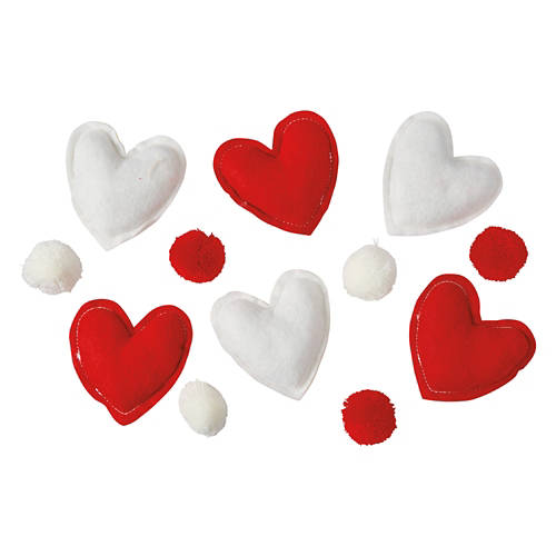 Decorative Valentine's Day Bowl Filler - Heart, Red/White