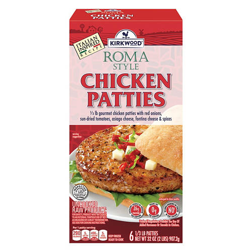 Roma Style Chicken Patties, 6 count Product Image Front shot 01