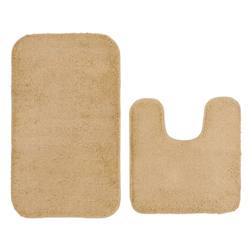 2 Piece Bath Rug Set - Tan