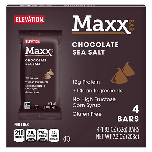 Dark Chocolate Sea Salt Maxx Bar, 4 count Product Image Front shot 01